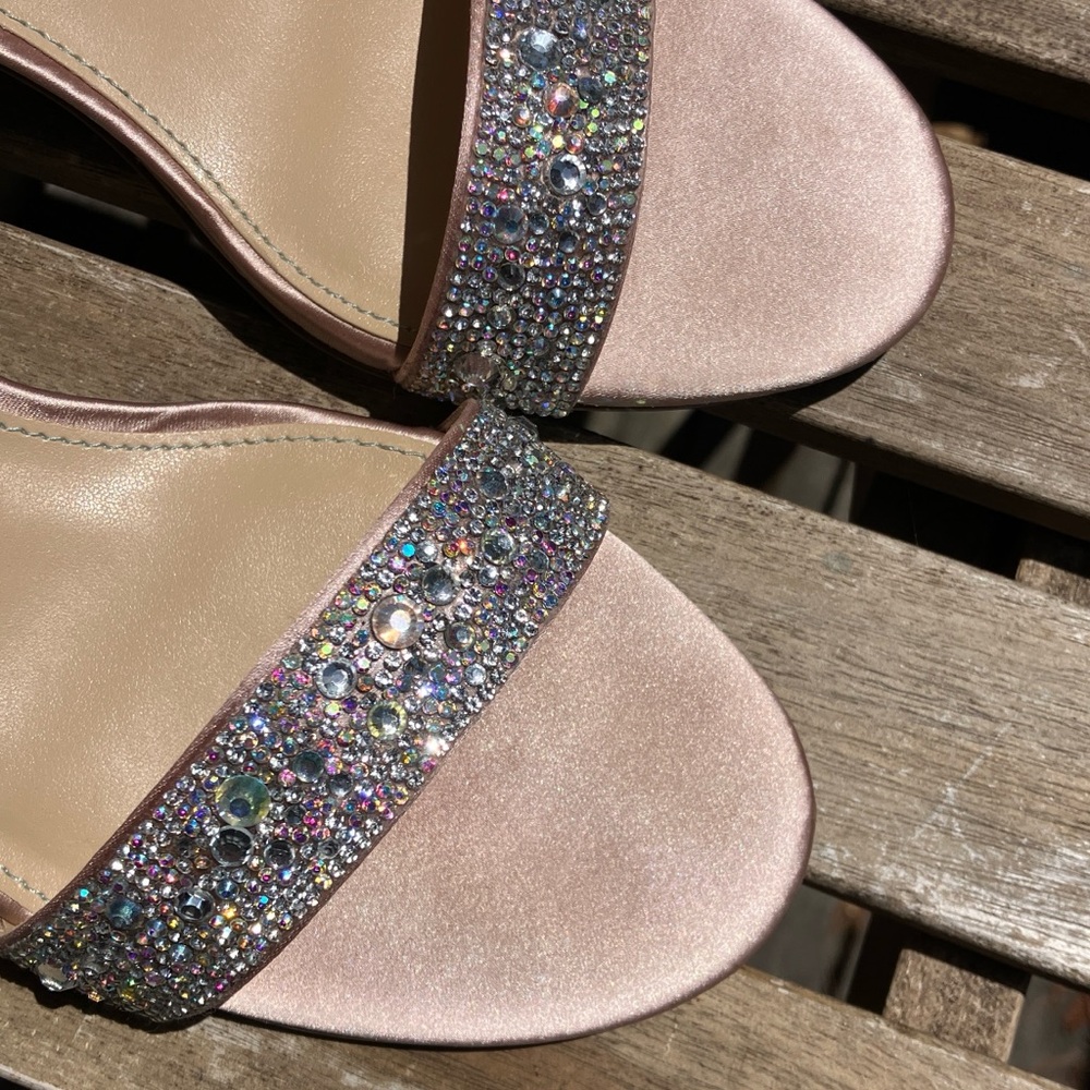 Betsey Johnson Mari sparkle heels 8.5 Champagne - Picture 9 of 14